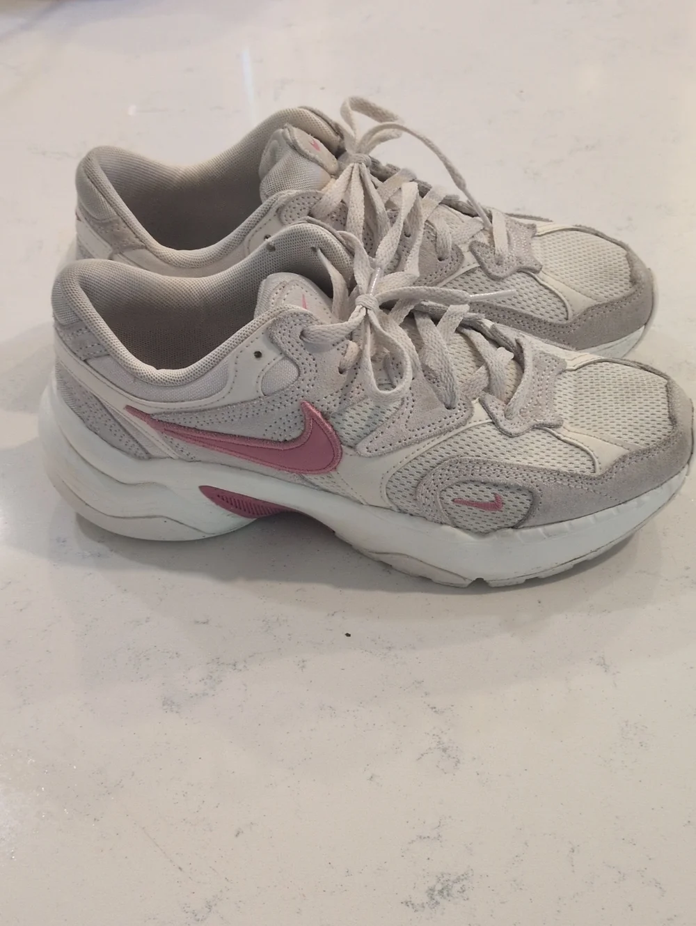 Nike Women’s Ivory and Pink Casual Sneakers